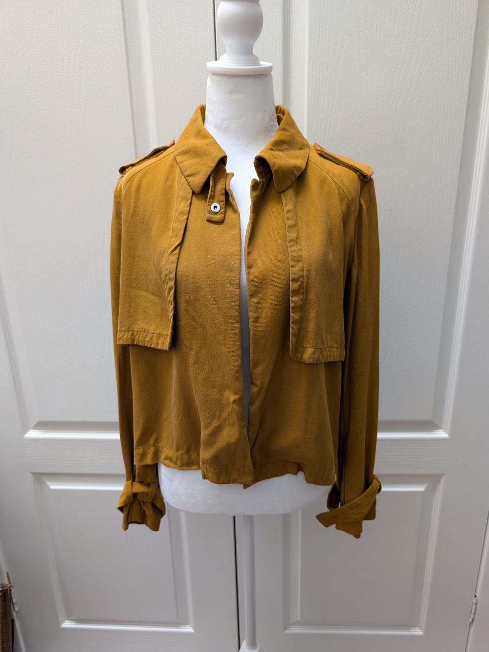 Zara Mustard Utility Jacket with Epaulets